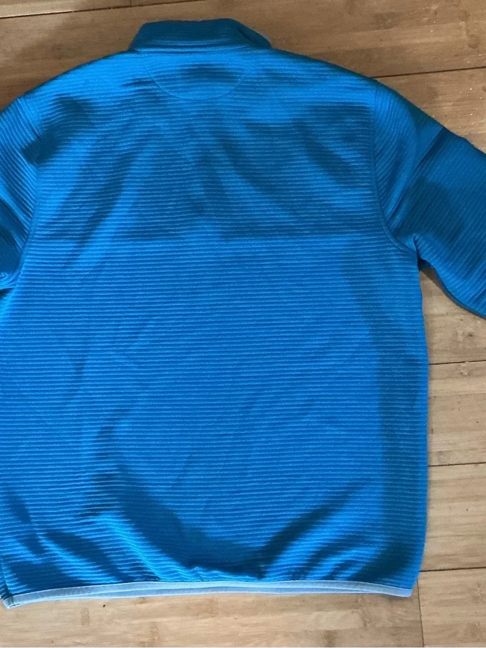 J.Crew Mens Large Vibrant Blue Ribbed Snap Button Pullover Fleece Sweater